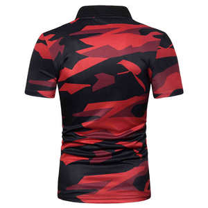 Polo de Manga Corta para Hombre, Camuflaje Rojo y Negro, Deportivo, de Secado Rápido, Tejido 100% Poliéster, Corte Regular - Product Image 6