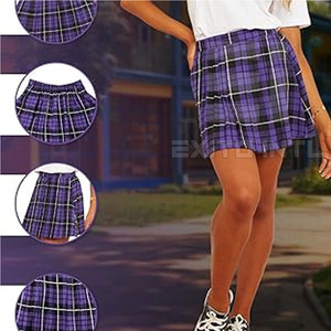 Jupe plissée en tricot pour femme, taille haute, mini-jupe respirante, décontractée, unie, chaude, nouveau style - Product Image 4