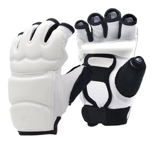 Best Price Leather MMA Sanda Gloves Breathable Lightweight Durable Fingerless Support Taekwondo Professional Gloves - Product Image 3