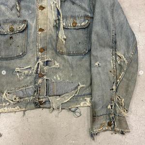 Veste en jean pour homme personnalisable OEM, décontractée, automne/hiver, coupe oversize, boutonnée, délavée, poches latérales, 100 % coton, écologique - Product Image 4