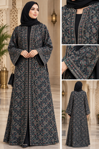 Motif de broderie sur velours, base de motif 9000, pour veste ethnique femme, lehenga de mariée, abaya, kaftan, veste abaya, burqa - Product Image 3