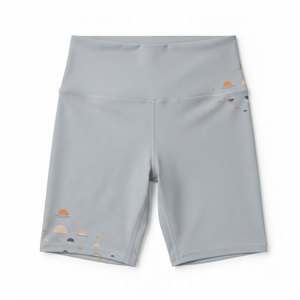 Shorts de Ciclismo de Cintura Alta a la Moda para Mujer, Tela Elástica, Ideales para Gimnasio, Entrenamiento, Running y Yoga - Product Image 1