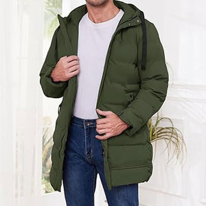 เสื้อโค้ทกันหนาวผู้ชายแบบยาว แจ็คเก็ตพัฟเฟอร์อุ่นๆ มีฮู้ด แจ็คเก็ตบุผ้านวมแบบพาร์กา เสื้อคลุมกันหนาวแบบมีซับในสำหรับอากาศหนาว  แบบลำลองสำหรับฤดูหนาว - Product Image 3