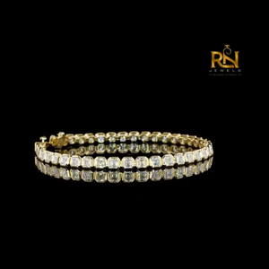 Bracelet tennis en diamant de laboratoire taille Asscher, maillons éternité, or massif 9K 14K 18K, bijoux fins - Product Image 1