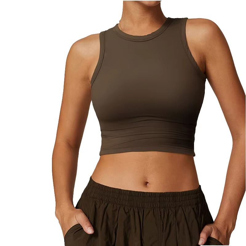 Premium Quality Regular Fit Jersey Spandex Polyester Yoga Tank Tops Sleeveless Crew Neck Womens Eco-Friendly Quick Dry OEM