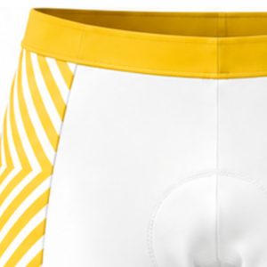 White Golden Yellow <b>Padded</b> <b>Cycling</b> <b>Shorts</b> Custom Breathable Quick Dry Stretch Bicycle Road Racing Training Performance Wear - Product Image 5