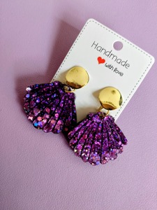 Boucles d'oreilles en résine marron foncé, couleur chocolat, finition solide, prix usine, vente en gros - Product Image 3