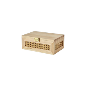 Boîte à bijoux en bois écologique avec motif en treillis et fermoir doré pour la décoration de la maison, le rangement artistique, l'artisanat et les cadeaux de mariage - Product Image 5