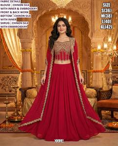 Conjunto de Accesorios de Moda Étnicos Sapphire Meher Bhandhani de Tres Piezas Bordados en Chinon para las Cuatro Estaciones - Product Image 2