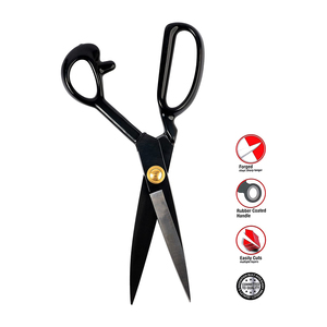 Ciseaux de tailleur de haute qualité, couleur noire, lames affûtées et durables, ciseaux de couture pour droitiers, ciseaux de tailleur pour la maison - Product Image 5