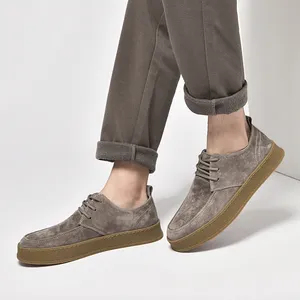 Chaussure décontractée pour homme en daim, à lacets, style outdoor, tendance, à semelle épaisse, durable, légère et confortable pour la marche - Product Image 6