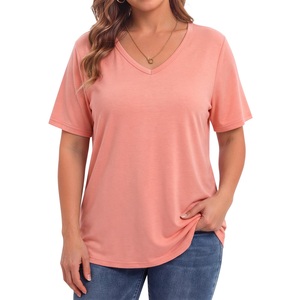 Classic Solid Color <b>Women's</b> V-Neck T-Shirt – Minimalist Fashion Breathable Eco-Friendly 100% Cotton Casual Everyday Comfort - Product Image 1
