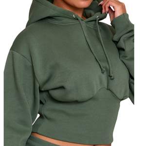 Conjunto de Sudadera Corta y Pantalones Deportivos para Mujer, de Forro Polar Grueso, Traje Deportivo Informal de Dos Piezas, Ropa de Gimnasio, Venta al Por Mayor OEM - Product Image 3