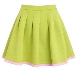 Jupe crayon en maille AKA Ponte pour femme, taille haute, coupe ajustée, rose et verte, extensible, pour le bureau, tenue de sororité grecque, jupe élégante - Product Image 1
