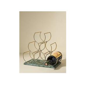 Estante para vinos artístico de hierro para decoración moderna del hogar con estructura metálica decorativa y sistema único de almacenamiento de botellas - Product Image 6