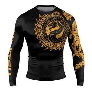 เสื้อแรชการ์ดแบบสั่งทำได้สำหรับทุกเพศ OEM ซับลิเมชั่น UPF 50 ชุดออกกำลังกาย ป้องกันรังสียูวี ผ้าโพลีเอสเตอร์รัดรูป ป้องกันการระคายเคือง ขายส่งจากโรงงาน OEM - Product Image 5