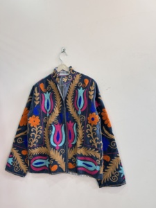 Veste en coton brodée style bohème, respirante, style vintage, veste streetwear, style bohème - Product Image 4