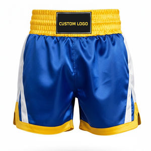 Shorts de boxe en polyester respirant de qualité supérieure - Couleurs et logo personnalisés - Entraînement professionnel pour MMA/Kickboxing - Product Image 1