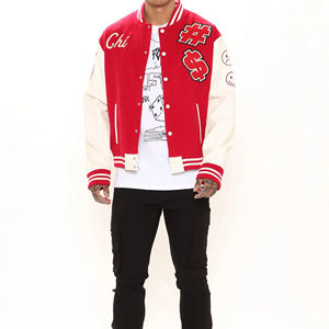 Chaqueta Varsity Personalizada de Alta Calidad con Parche de Chenilla Bordado, Estilo Vintage Hip Hop, Resistente al Viento y Ecológica para Hombre, Béisbol - Product Image 3