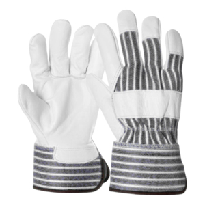 Cheapest Rates Leather Made Safety <b>Gloves</b> With Striped Palm High Quality Cuff Non Slip Heavy Duty Regular Rigger <b>Glove</b> - Product Image 1