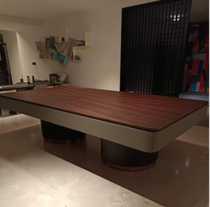 Mesa de Billar Multifuncional con Tablero de Comedor, Marco Recubierto de Cuero y Patas de Gamuza, Mesa de Billar de Lujo - Product Image 2