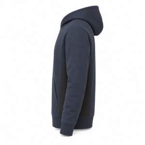Sudadera con Capucha de Forro Polar Grueso Azul Marino al por Mayor, Paneles Laterales en Contraste, Bolsillo Canguro, Transpirable, Ropa Urbana para Hombre, 100% Poliéster - Product Image 5