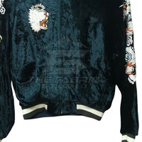 Veste Sukajan tendance pour homme, style streetwear, col montant, tissu satiné lisse, légère, confortable, look décontracté, respirante