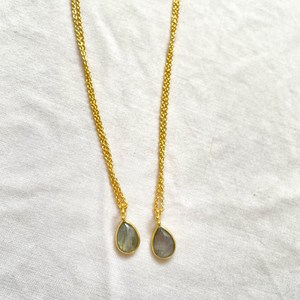 Labradorite Pendant Sterling Silver Necklace Gold Plated Chain Flashy Stone Jewelry Handmade Wholesale Supplier - Product Image 1