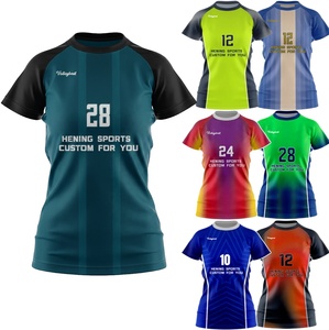 Volleyball Uniforms Customizable Jerseys for Men Women's Teams Sublimation Printed 100% Polyester Quick Dry Breathable - Product Image 2