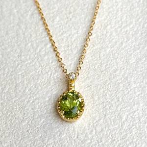 Colgante de Peridoto en Plata de Ley 925 con Baño de Oro Vermeil de 14K, Gema Natural Verde, Collar, Joyería, Regalo - Product Image 6