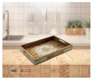 Bandeja de Servir de Madera de Mango, Decorativa, para Mesa de Centro, Sala de Estar, Hotel, Restaurante, para Navidad - Product Image 3