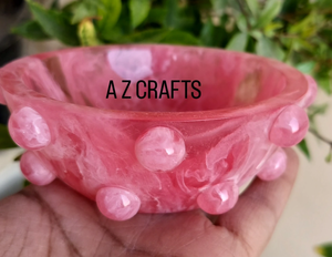 Tazón Verde para Dulces y Frutas, Tazón Decorativo de Resina, Tazón Redondo Hecho a Mano con Acabado de Mármol, Impermeable, Personalizable, Colorido - Product Image 5