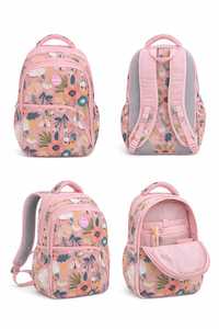 Custom for Floral Printed Polyester Waterproof School <b>Backpack</b> for Girls Multi <b>Compartment</b> Large Capacity Kids <b>Backpack</b> Front - Product Image 2