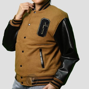 Veste universitaire Letterman en laine de haute qualité pour hommes de grande taille en cuir véritable avec manches en chenille brodées pour l'hiver - Product Image 6