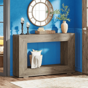 Consolle Moderna di Lusso in Pino per Arredamento Casa con Legno Teak e Vano Contenitore - Product Image 1