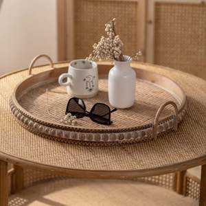 Rustic Wooden Serving Tray with Rope Handles Rectangular Vintage Food Tray for Kitchen Dining <b>Coffee</b> <b>Table</b> Home Decor - Product Image 5