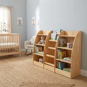 Étagère bibliothèque en bois moderne, 9 étagères, unité de rangement modulaire pour la maison, chambre d'enfant, design scandinave, autoportante - Product Image 5