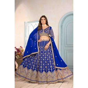 Modern Deep Embroidered Chinon Silk Lehenga Choli-Quick Dry Perfect <b>Blend</b> of Elegance & Tradition for Party & Wedding Occasions - Product Image 1