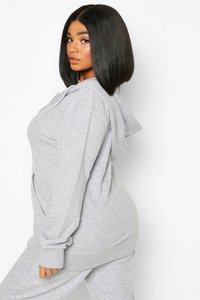 Sudadera con Capucha para Mujer, Color Gris Claro, Cierre Completo, Corte Regular, con Bolsillo, Estilo Casual para Otoño, Tejido de Algodón, Manga Larga - Product Image 2