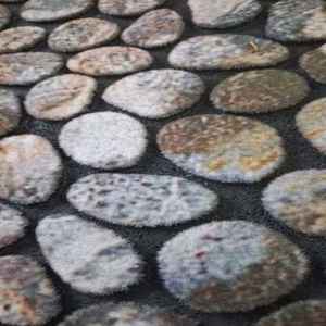 Tapis de porte en caoutchouc floqué lavable, antibactérien, antidérapant, imprimé par sublimation, motif galets, 45x75cm - Product Image 3