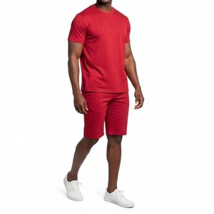 Ensemble T-shirt et short pour homme, haute qualité, 100% polyester, col rond, manches courtes, tissu satiné, imprimé numérique, fusion sans couture - Product Image 1