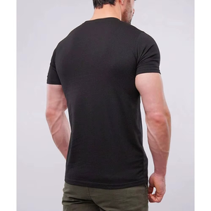 Customized High Quality Men's Black Solid Color <b>Polyester</b> <b>T</b>-<b>Shirt</b> O-Neck Short Sleeve Regular Fit Casual Washed Front - Product Image 2