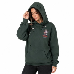 Premium Marken-Damen-Hoodie im Used-Look, aus hochwertigem Material, angenehmes Tragegefühl, stilvolle Distressed-Verarbeitung - Product Image 5