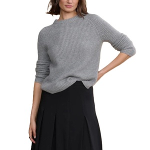 Pull-over décontracté oversize à col rond pour femme, en maille 100 % acrylique anti-boulochage, haute qualité, pour l'hiver - Product Image 1