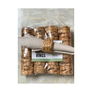 Vintage rattan napkin rings Handmade tableware decor <b>Outdoor</b> dinner <b>table</b> set Rattan napkin holder set FOR WEDDING ANNIVERSARY - Product Image 4