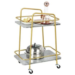 Carrito de Cocina de 2 Niveles con Estructura de Acero y Ruedas Bloqueables, Islas y Carritos de Cocina - Product Image 6