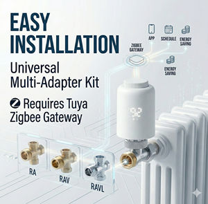 Vanne thermostatique intelligente Tuya Zigbee TRV <span class=keywords><strong>avec</strong></span> écran LED, contrôleur de température programmable, actionneur compatible Alexa Google - Product Image 4