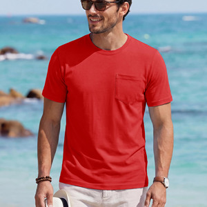 Camisetas de algodón grueso de 180g al por mayor para hombre, con estampado personalizado, estilo urbano, cuello redondo, camisetas para hombre - Product Image 2