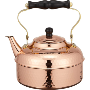 Bouilloire en cuivre tropicale avec poignée et couvercle, bienfaits ayurvédiques pour la santé, service de thé et de café pour la maison et la cuisine - Product Image 1
