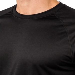 Men's Black Short Sleeve UPF50 High-quality Quick Dry Polyester Customizable Rash Guard Sports Shirt - Product Image 4